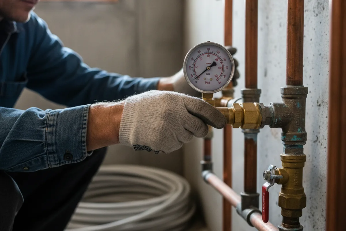 Pressure testing a repaired line during Water Line Repair in Wassaic